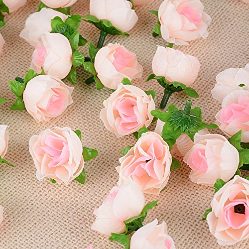 JNCH 100pcs Cabezas de Rosa Flores Rosa Artificiales en Seda para Manualidades Decoración de Boda Fiesta Hogar