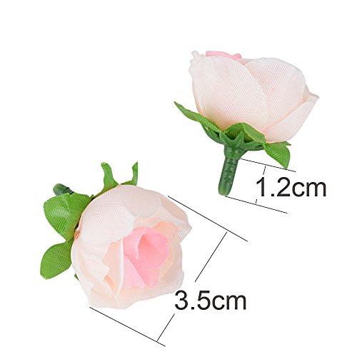 JNCH 100pcs Cabezas de Rosa Flores Rosa Artificiales en Seda para Manualidades Decoración de Boda Fiesta Hogar