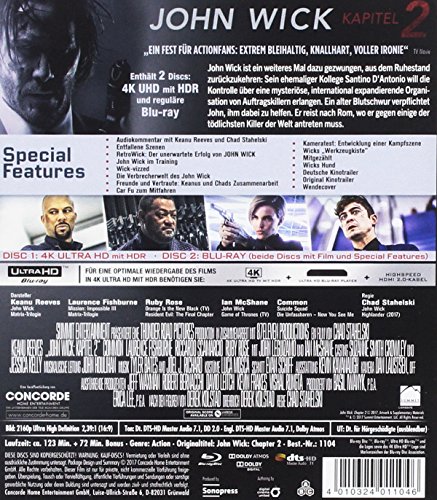 John Wick: Kapitel 2 (4K Ultra HD mit HDR + Blu-ray) (2 Disc-Version) [Blu-ray]