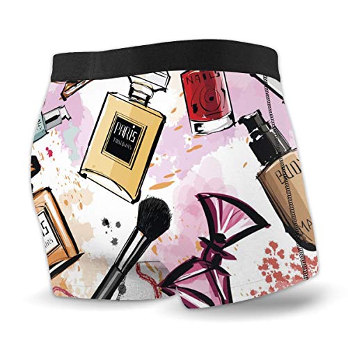 Johnson hop Perfume Lipstick Nail Polish Men Breathe Boxers Briefs Underwear(XX-Large,Black)