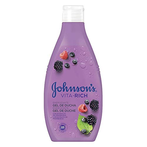 Johnson & Johnson - Gel de ducha Vita-Rich Energizante, con extracto de Frambuesa - 3 Recipientes de 750 ml - Total: 2250 ml