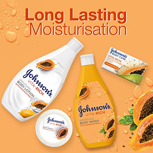 Johnson's Cuidado del cuerpo Vita Rich Loción corporal suavizante, con extracto de papaya (Johnson's Body Care Vita Rich Smoothing Moisturising Body Lotion, w/Papaya Extract)