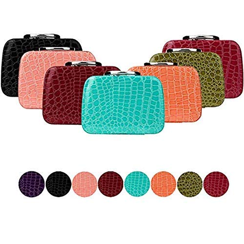 JOMA E-Shop - Estuche para cosméticos con diseño de piedra para mujer, efecto cocodrilo, estuche organizador para maquillaje, cosmético, esmalte de uñas, morado (Morado) - BA000203