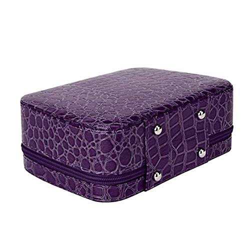 JOMA E-Shop - Estuche para cosméticos con diseño de piedra para mujer, efecto cocodrilo, estuche organizador para maquillaje, cosmético, esmalte de uñas, morado (Morado) - BA000203