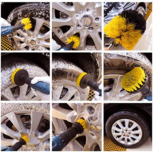 JOQINEER Accesorios de Limpieza de 6 Piezas - Cepillo Industrial - Eliminador de Alimentos horneados - Fumador eléctrico - Ahumadores y Parrillas - Cepillo de Taladro - Kit de Limpieza para Barbacoa