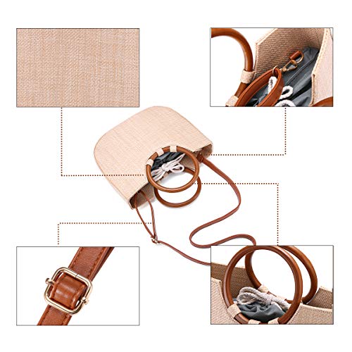 JOSEKO, Bolsa de verano de playa, viajar y uso diario, beige y marrón