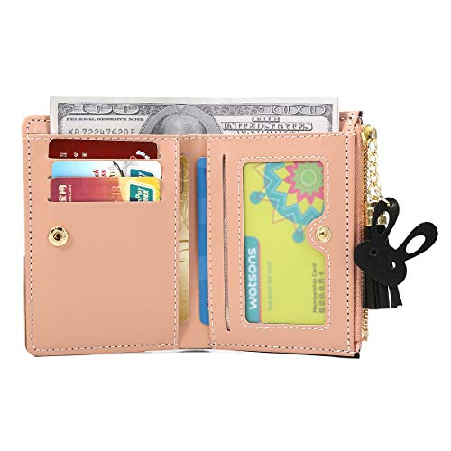 JOSEKO Cartera pequeña de Las señoras, Cartera de Cuero de la PU, Cartera Colgante del Conejo Lindo, Cartera de la Multi-Ranura, Cartera del Enrejado