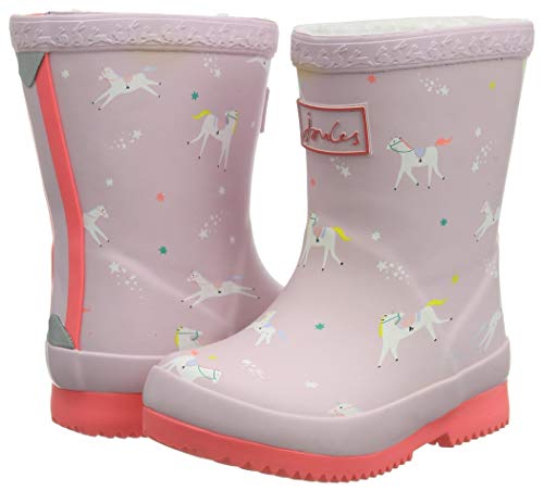 Joules Baby Welly Print, Botas de Lluvia para Bebés, Unicornios Rosado, 38 EU