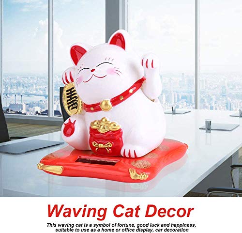 JOYGOGO Fortune Lucky Wealth Gato de bienvenida con energía solar para el hogar, oficina, tienda, decoración del coche