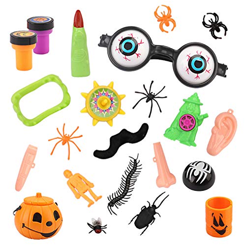 Joyhoop 124pcs Juguetes de Halloween,Fake Spider Vampire Teeth Whistles Witch Finger Nails Toys for Trick or Treating novedades de Halloween Regalos de Fiesta
