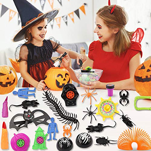 Joyhoop 124pcs Juguetes de Halloween,Fake Spider Vampire Teeth Whistles Witch Finger Nails Toys for Trick or Treating novedades de Halloween Regalos de Fiesta