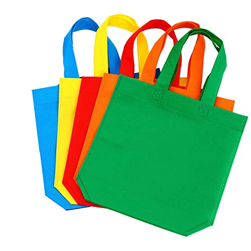 Jrancc Bolsas no Tejidas Bolsa de Regalo de Fiesta 30 Piezas 33 por 26 cm 5 Colores Bolsa de Compras no Tejida para Niños Niños Favores de Cumpleaños para Adultos