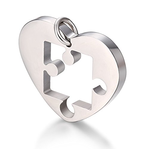 Jstyle Joyería en Acero Inoxidable Collares de la Amistad para 2 Colgante Corazon Plata Negro de Hombres Mujeres Collar Largo 56cm