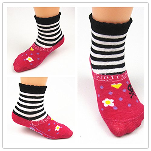 JT-Amigo Calcetines Antideslizantes para Bebés (Pack de 6 Pares)