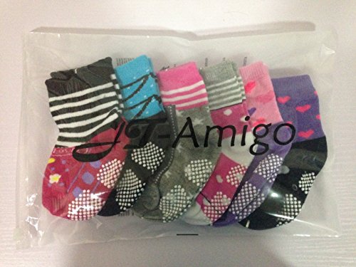 JT-Amigo Calcetines Antideslizantes para Bebés (Pack de 6 Pares)