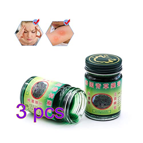 JTLB Crema contra la picazón, Crema para el prurito para la Piel con picazón 50g Bálsamo tailandés ungüento a Base de Hierbas Masaje articulaciones musculares Dolor de esguince