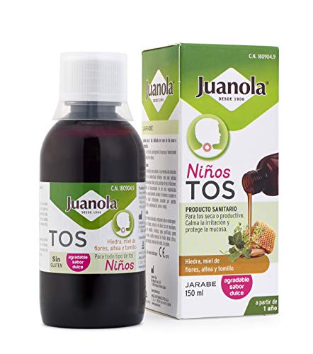 JUANOLA Jarabe Tos Niños - Producto sanitario con hiedra, miel de flores, altea y tomillo - Tos seca y productiva - 150 ml