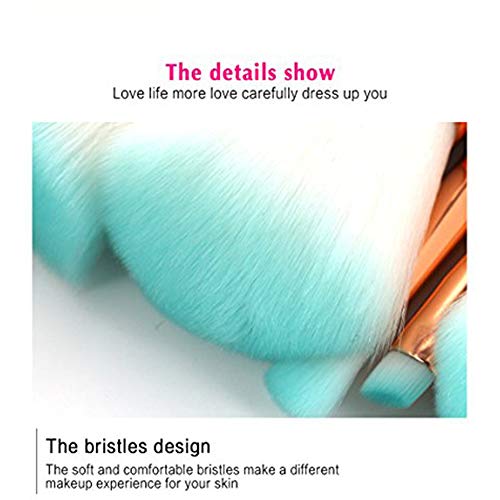 Juego de 11 brochas de maquillaje de sirena para maquillaje de ojos, corrector de sombras de ojos, delineador de ojos, brocha para difuminar cejas