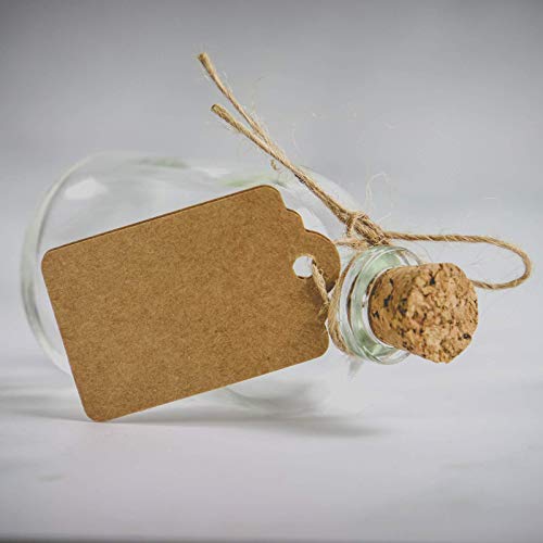 Juego de 12 botellas de vidrio mini | Favores de las decoraciones de la boda | Botellas De Vidrio De 50ml Con Tapas De Corcho | Incluye etiquetas adjuntas | Decoraciones de cocina | M&W