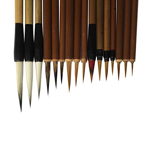Juego de 16 pinceles para escritura china, caligrafía profesional y dibujos