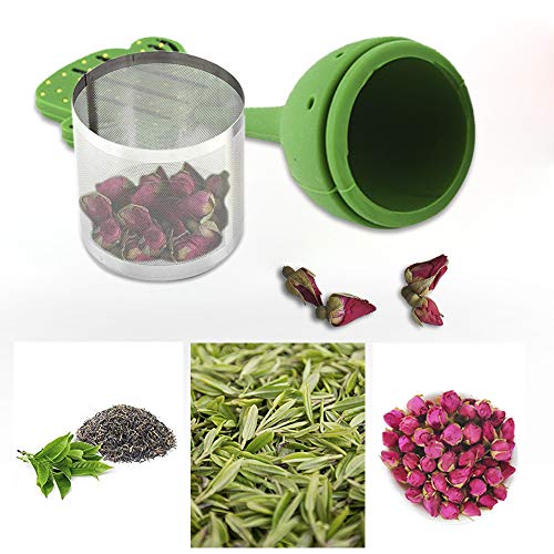 Juego de 3 Infusor Te Infusionador de Acero Inoxidable y Silicona de Grado Alimenticio, Tea Strainer Infuser Filter para Té a Granel, Te Filtro Té Colador con Malla Fina y Largo Handle de Silicona