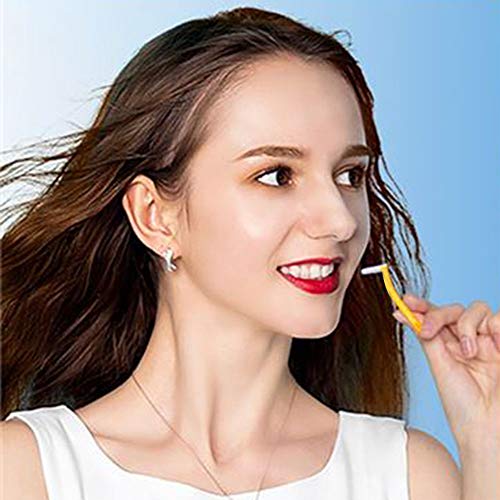 Juego de 30 cepillos interdentales (0,6 mm a 1,2 mm), fácil y simple limpieza interespacial con mango largo y cuello en ángulo.