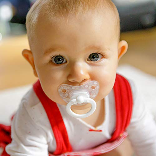 Juego de 4 chupetes NUK con 2 chupetes Happy Days y 2 chupetes de moda, 6 – 18 meses, silicona, forma adaptada a la mandíbula, colores neutros
