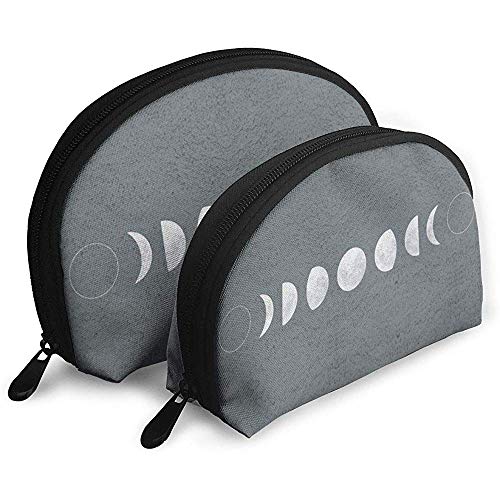 Juego de Bolsa de Maquillaje con Estampado de Fase Lunar para Viaje y Almacenamiento Diario - Estuche práctico para cosméticos