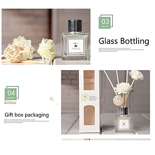 Juego de difusores de fragancia, no Fire Rattan Sticks difusor, aceites aromáticos Reed difusores DIY difusor de aroma Set para casa, baño, oficina ambientador eliminar el estrés