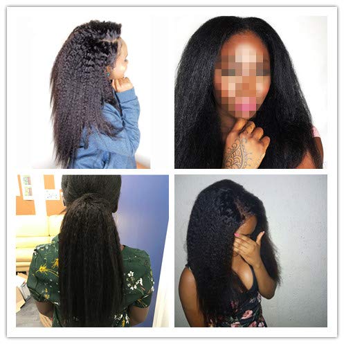 Juego de extensiones de pelo humano, de estilo afro, recto, rizado, con clip, Remy, cabello Malasio, color natural, cabeza completa, con clips, grueso, 120 g, para mujeres de color, 8 unidades