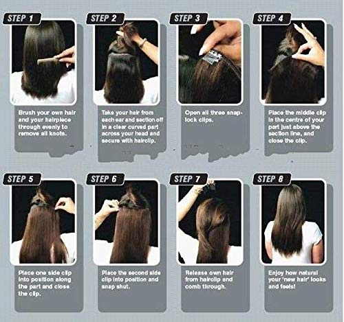 Juego de extensiones de pelo humano, de estilo afro, recto, rizado, con clip, Remy, cabello Malasio, color natural, cabeza completa, con clips, grueso, 120 g, para mujeres de color, 8 unidades