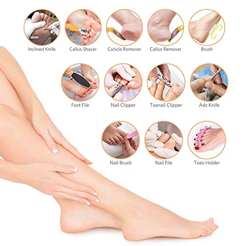 Juego de Limas de Pie Profesional 20 en 1, Herramienta de Cuidado de Los Pies de Acero Inoxidable Para Eliminar la Piel Dura, Exfoliar y Prevenir la Muerte de Los Pies