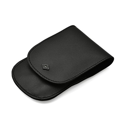 Juego de manicura de 5 piezas de Giesen & Forsthoff, con lima de uñas de cristal, en estuche de cuero | Juego de manicura de primerísima calidad