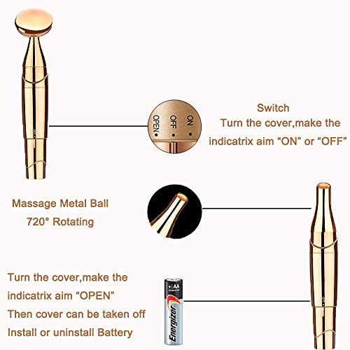 Juego de masajeador facial y de ojos 2 en 1, masajeador eléctrico de cara barra de belleza energética para levantamiento instantáneo de la cara, antiarrugas, tensor de la piel