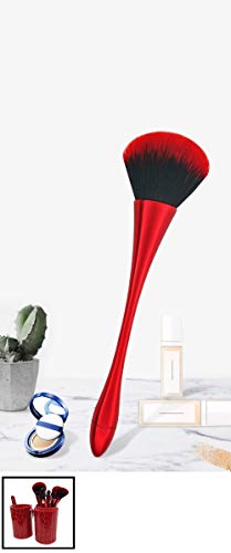 Juego de pinceles de maquillaje, 10 juegos de pinceles de maquillaje kit de maquillaje de belleza con pincel de maquillaje de cubilete, cubo rojo rojo