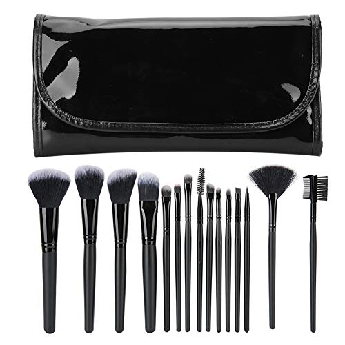Juego de pinceles de maquillaje de 15 piezas, pinceles de sombra de ojos correctores en polvo de base con bolsa de cosméticos portátil, para cara ojos cejas labios