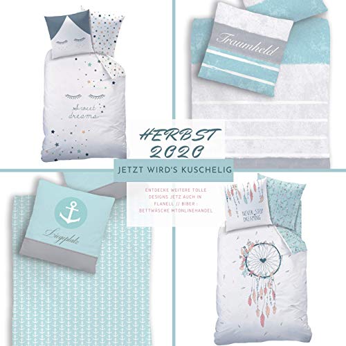 Juego de ropa de cama de 135 x 200 cm, ropa de cama para niña, ropa de cama infantil, estilo bohemio, flores y plumas, funda de almohada de 80 x 80 cm, funda nórdica de 135 x 200 cm, 100% algodón