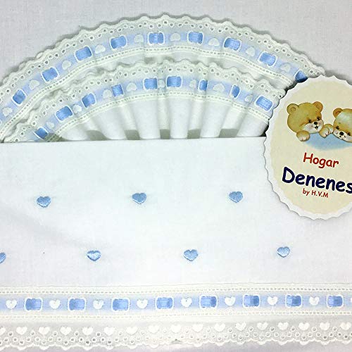 Juego de sábanas cuco/coche CORAZONES (Blanco)