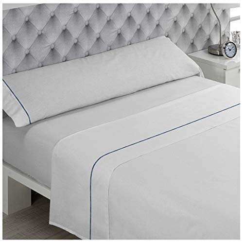 Juego de sabanas PERCAL ALGODÓN 100% 144 Hilos Lisa Blanco Cama de 135 x 190/200.