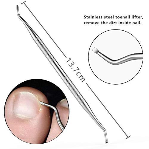 Juego De Uñas Encarnadas, Juego Profesional Para El Cuidado De Las Uñas, Juego De Pedicura De Manicura De Acero Inoxidable Premium De 6 Piezas, Pinzas Para Uñas, Empujador De Uñas x ( Color : Silver )