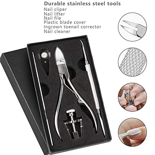 Juego De Uñas Encarnadas, Juego Profesional Para El Cuidado De Las Uñas, Juego De Pedicura De Manicura De Acero Inoxidable Premium De 6 Piezas, Pinzas Para Uñas, Empujador De Uñas x ( Color : Silver )