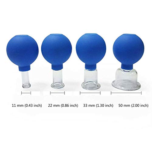 Juego de ventosas para el hogar 4 piezas taza de belleza facial masaje de ventosas kit de masaje de succión de vidrio al vacío para cuello cabeza cara cuerpo antienvejecimiento (verde)