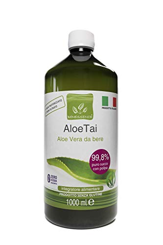 Jugo y pulpa de Aloe Vera para beber, sin pasteurizar y sin filtrar - Hecho en Italia a partir de nuestros cultivos - 3 x 1 Lt