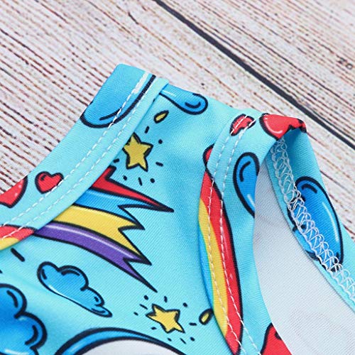 Julhold - Mono de verano para bebé, diseño de dibujos animados de arco iris y diademas para el pelo, 3 a 24 meses