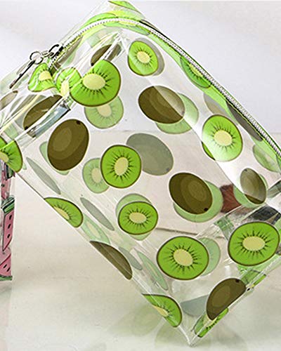 JunNeng - Neceser para cosméticos de frutas, bolsa transparente para maquillaje para mujeres y niñas, organizador de artículos de aseo, bolsa de almacenamiento transparente, bolsa de viaje