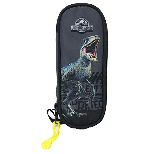 Jurassic World - Estuche escolar ovalado organizado, 22 x 6 x 9 cm
