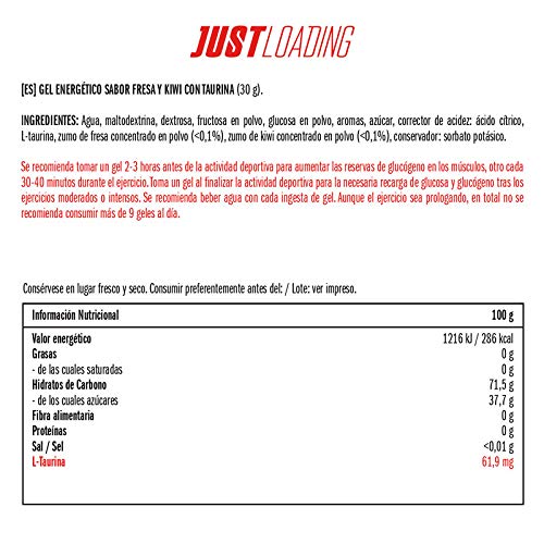 Just Loading - Geles Energéticos Fresa-Kiwi con Taurina 30 uds 30 g