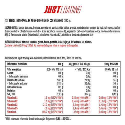 Just Loading - Isotónico en polvo sabor Limón con Vitaminas 420g