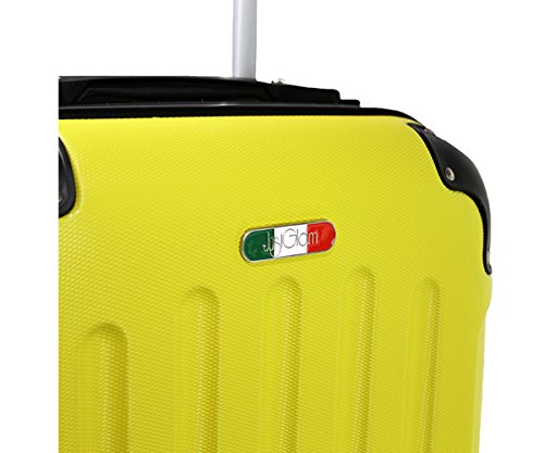 JustGlam – Maleta de mano 195- Trolley en ABS duro de cuadro ruedas adecuado para vuelos lowcost. , amarillo (amarillo) - 195azgiallo