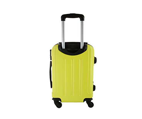 JustGlam – Maleta de mano 195- Trolley en ABS duro de cuadro ruedas adecuado para vuelos lowcost. , amarillo (amarillo) - 195azgiallo